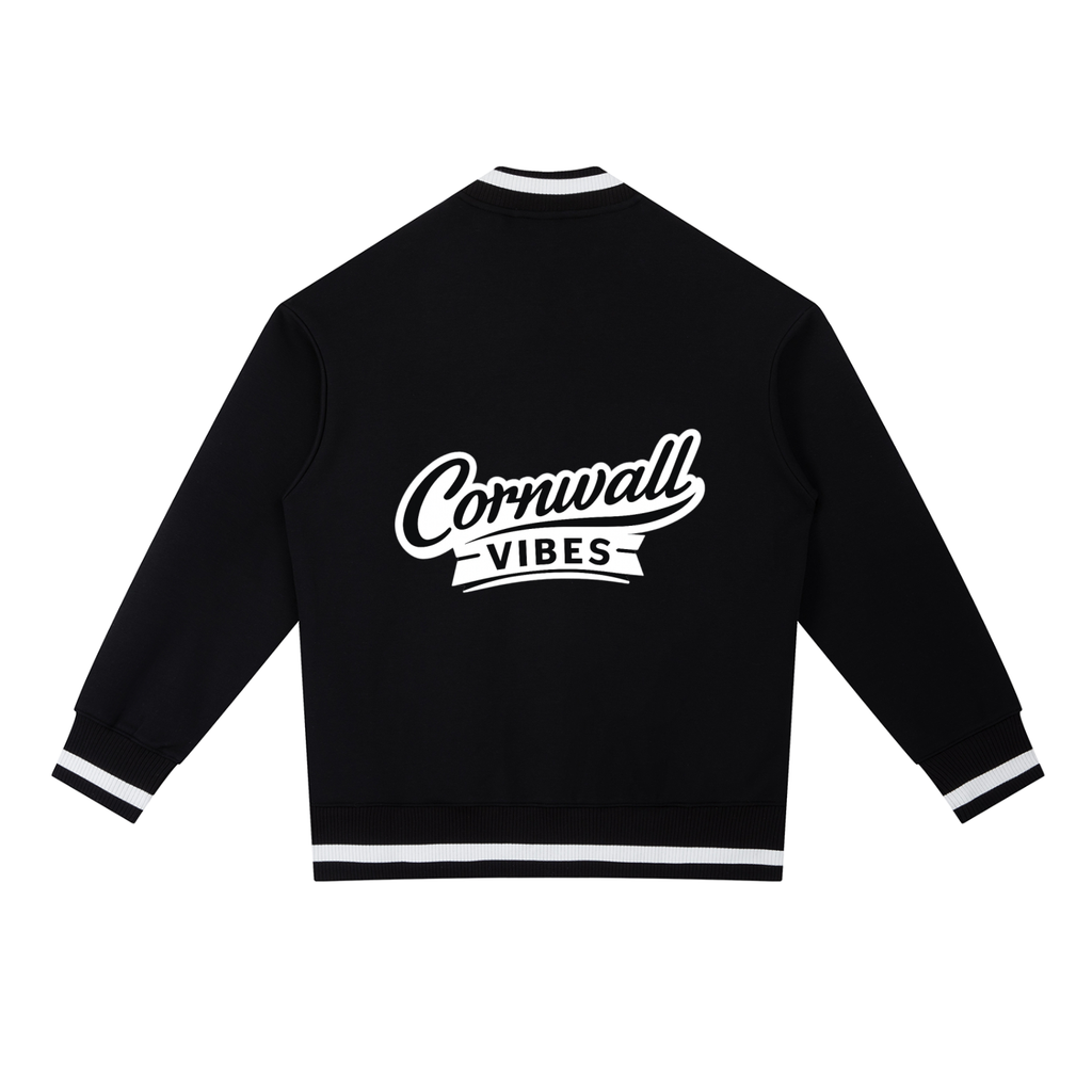 Contrast Piping Zip Bomber Jacket