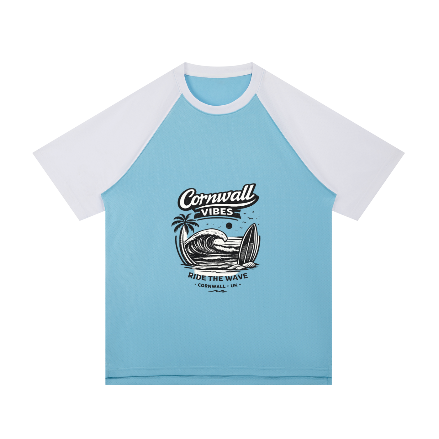 Contrast Raglan Sleeve Mesh T-Shirt