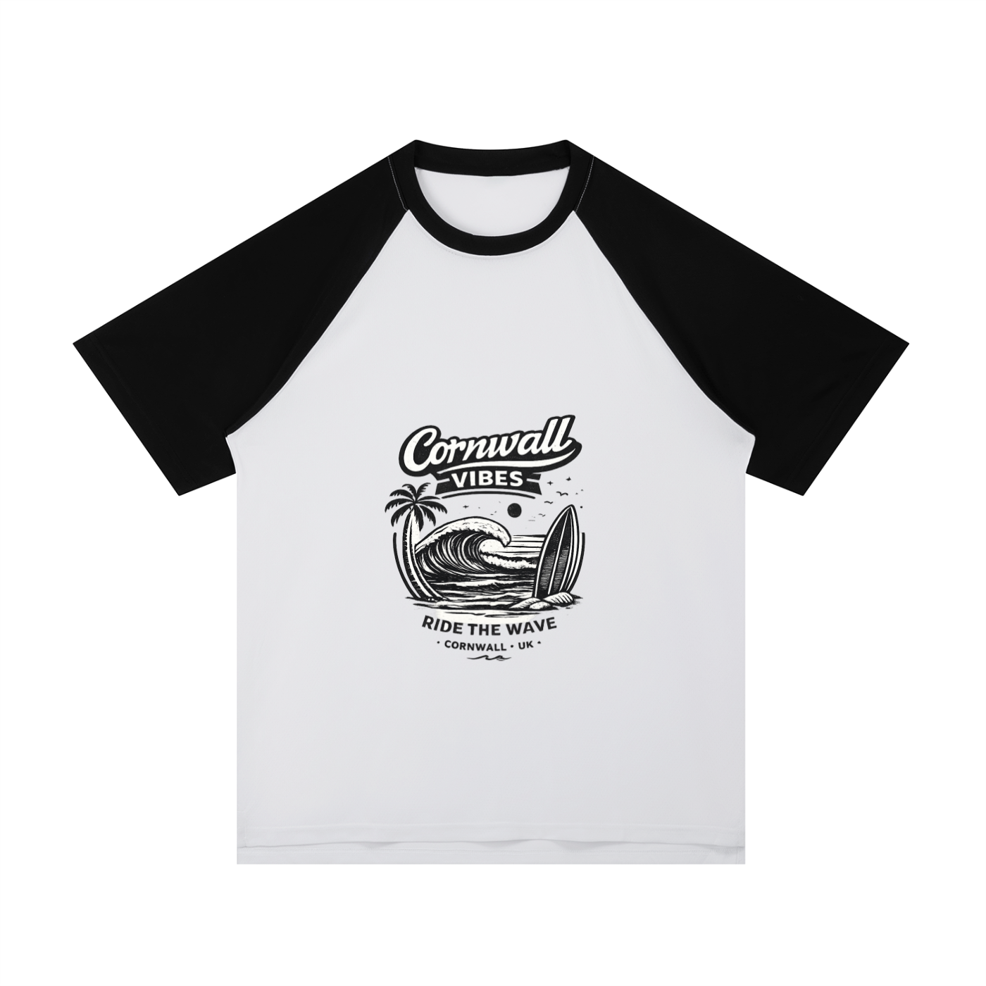 Contrast Raglan Sleeve Mesh T-Shirt