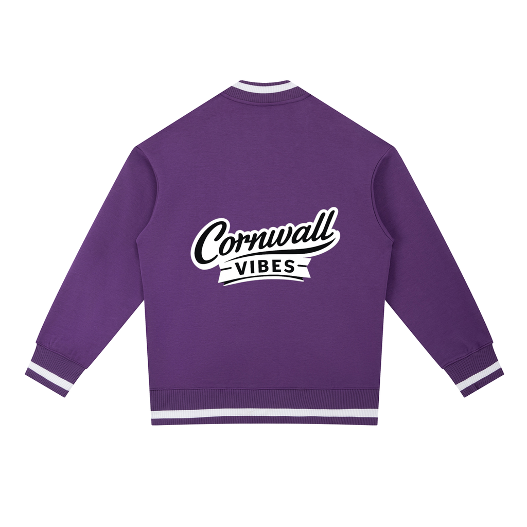 Contrast Piping Zip Bomber Jacket