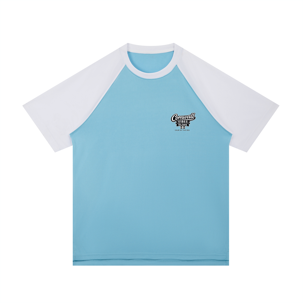 Contrast Raglan Sleeve Mesh T-Shirt